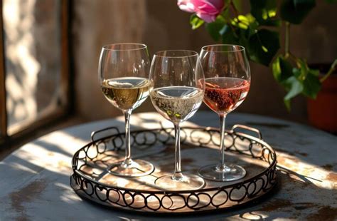 Premium Ai Image Three French White Wine Glasses With Two Wrought