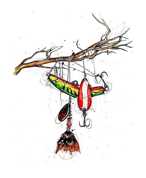 Pin By Samantha German On Art In 2025 Fish Drawings Fishing Lures