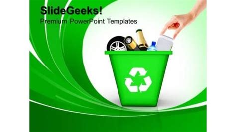 Green Recycle Bin Powerpoint Templates Slides And Graphics