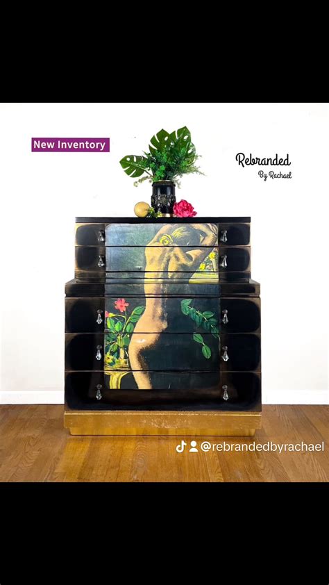 Large Dresser Vintage 5 Drawer Dresser Naked Woman Chest Of Drawers Deco Art Russell