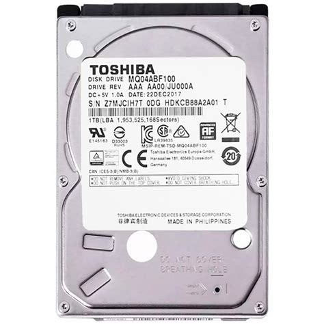 Disco Rigido Hdd 1Tb 2 5 Toshiba Mq04abf100