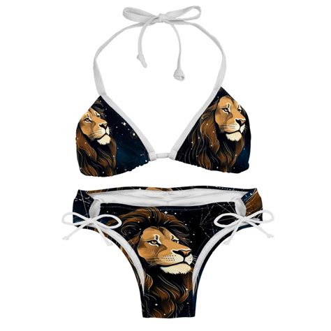 Leo Constellation Detachable Sponge Adjustable Strap Bikini Set Two