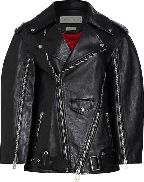 Alexander McQueen Slashed Zip Leather Jacket ShopStyle