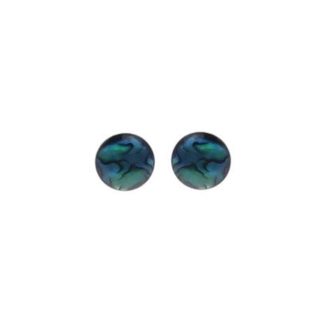 Behave Oorbellen Oorstekers Abalone Schelp Groen Blauw Cm