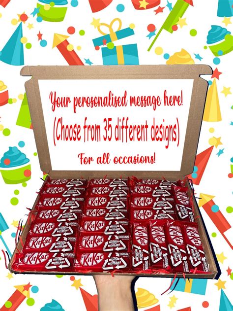 kitkat personalised message gift set box chocolate treat birthday