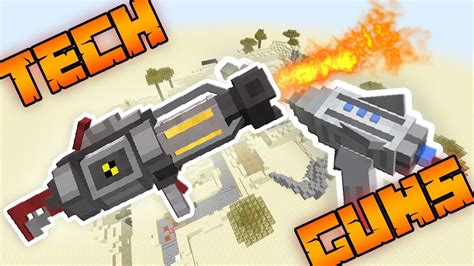 Minecraft Laser Gun Game In Dust 2 With Tech Guns Mod Nuclear Death Ray Alien Blaster And