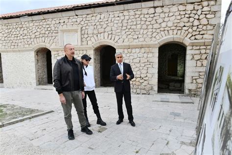 President Ilham Aliyev First Lady Mehriban Aliyeva View Reconstruction