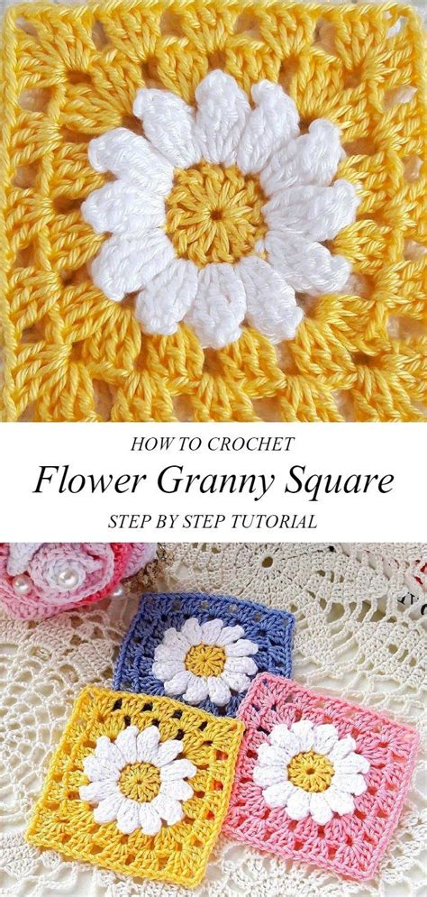 Small Flower Granny Square Crochet Diagrams Crochet Flower G