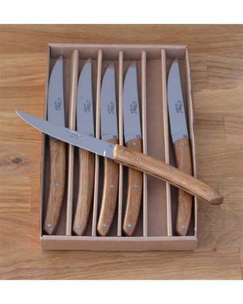 Coffret Couteaux Le Thiers De Table Manche En Bambou