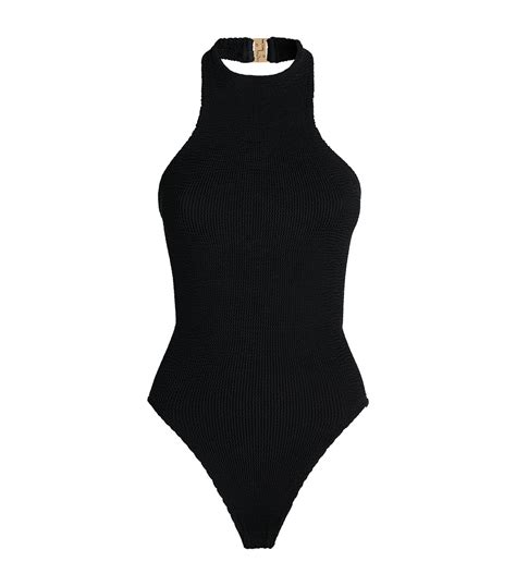 Womens Hunza G Black Halterneck Polly Swimsuit Harrods Uk