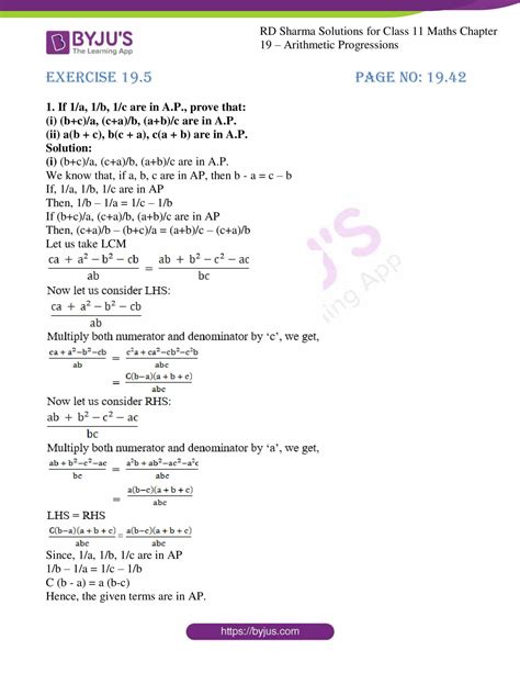 RD Sharma Solutions For Class 11 Maths Updated 2023 24 Chapter 19