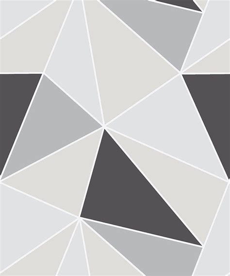 Fine Decor Apex Geometric Abstract Triangles Grey Silver Black Fd