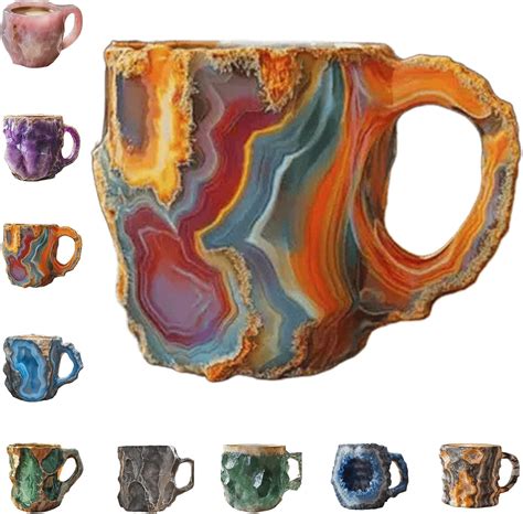 Mineral Crystal Coffee Mugs 2025 New Crystal Mineral Coffee Mugs Natural Mineral Crystal