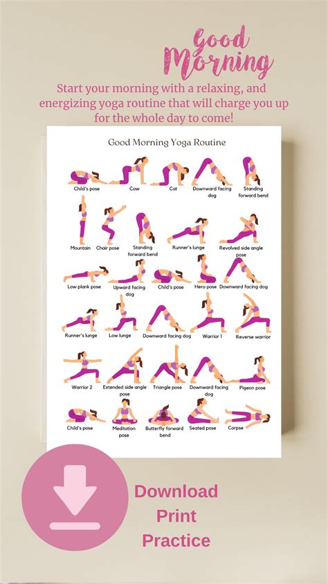 Yoga Poses Printable 4 Pages Bundle,digital Download Yoga Poses,yoga ...