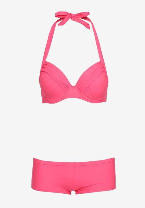 Różowe Bikini z Usztywnianymi Miseczkami Ozdobione Marszczeniem Juleviana Renee