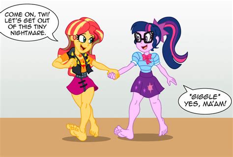 2698784 Safe Artist Niban Destikim Sci Twi Sunset Shimmer