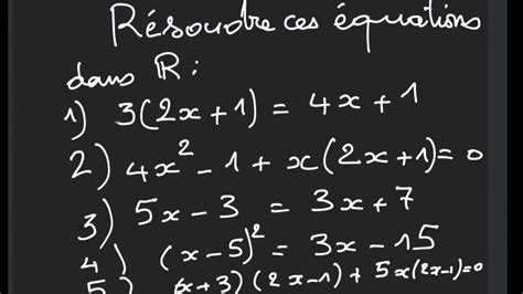 COMMENT RESOUDRE DES EQUATIONS 5 EXEMPLES YouTube