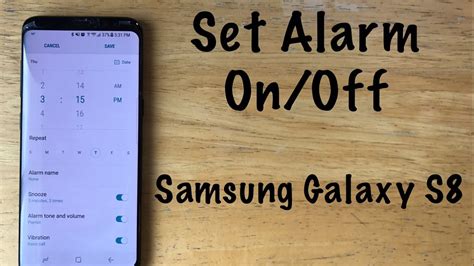 How To Turn The Alarm On Off On A Samsung Galaxy S8s8 Plus Youtube