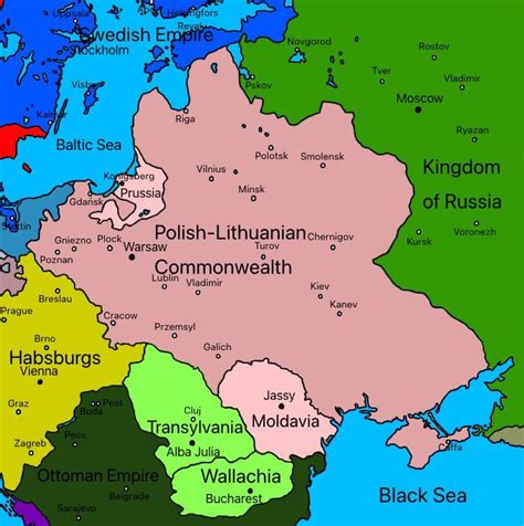 The Polish Lithuanian Commonwealth In 1650 Rimaginarymaps