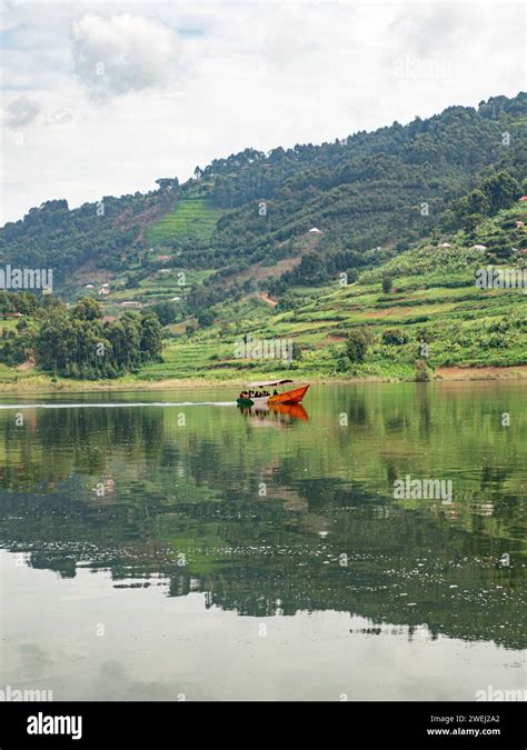 Lake Bunyonyi In South Western Uganda Between Kisoro And Kabale Stock