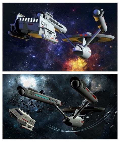 Uss Enterprise And Shuttlecraft Galileo Star Trek Uss Enterprise Trek