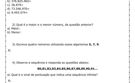 Atividade De Matematica Numeros Naturais Ii 4o Ou 5o Ano Acessaber Dinosaurse