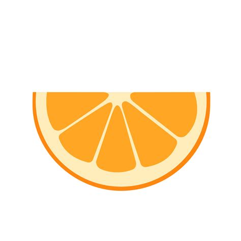 fatia de fruta laranja ilustração em estilo simples isolado no branco