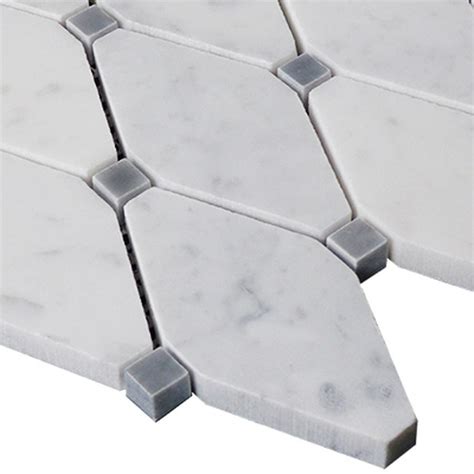 Carrara Marble Italian White Bianco Carrera Long Octagon Mosaic Tile