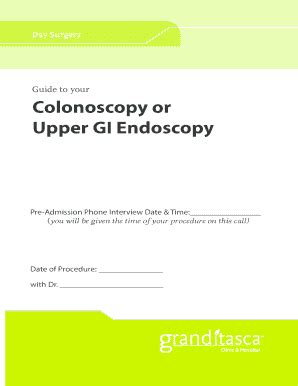 Fillable Online Granditasca Colonoscopy Or Upper Gi Endoscopy Grand