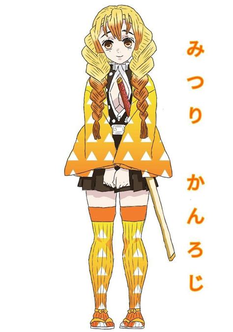 an anime character with long blonde hair and orange stockings, holding ...