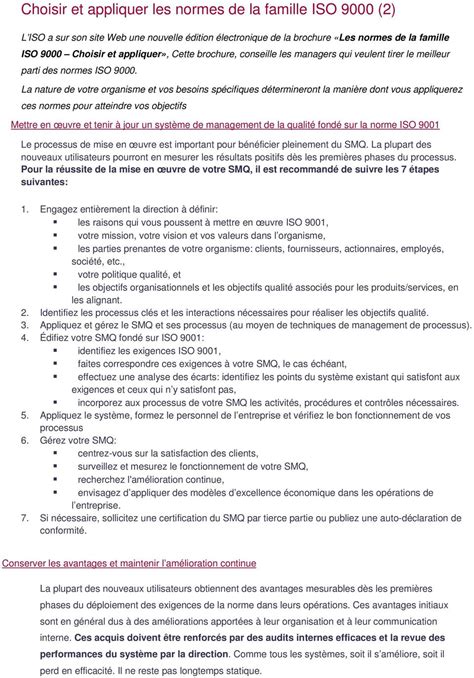 Choisir Et Appliquer Les Normes De La Famille ISO 9000 2 PDF Free