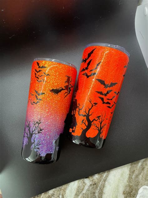 Halloween Witch Tumbler Custom Glitter Tumbler Witches Brew Etsy