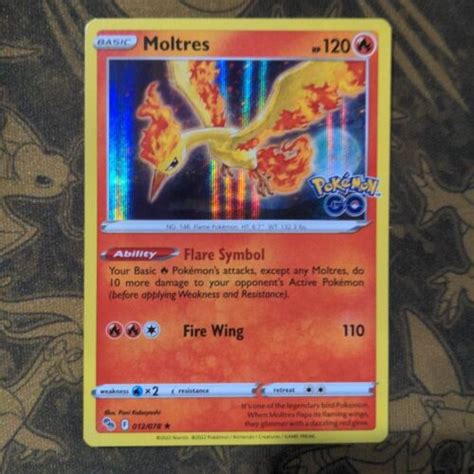 Pokemon Card Moltres Pokemon Go Rare Holo Ebay