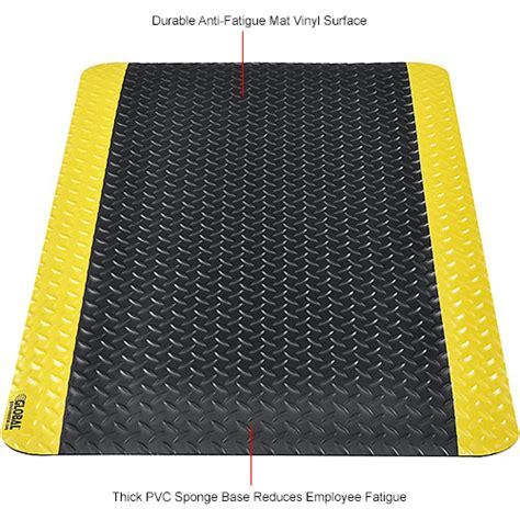 Mats And Runners Anti Fatigue Diamond Plate Ergonomic Mat 1516 Thick 24x48 Blackyellow