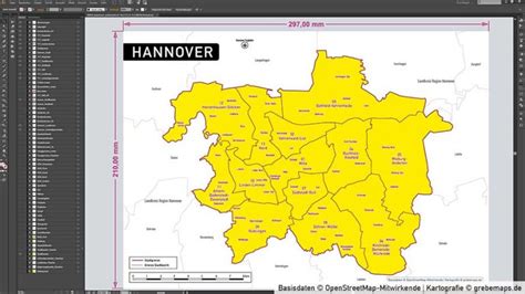 Hannover Stadtplan Vektor Stadtbezirke Topographie