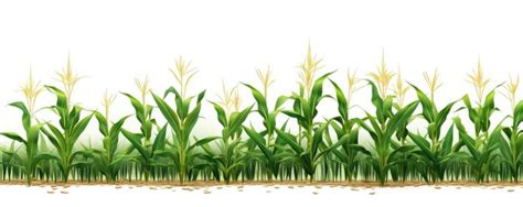 Premium Photo Isolated Cornfield Set Against Transparent Background