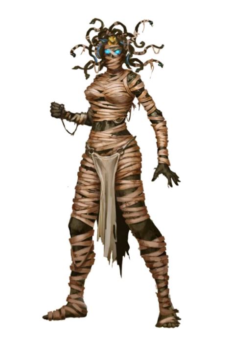 Mummified Medusa - Pathfinder PFRPG DND D&D 3.5 5E 5th ed d20 fantasy | Creature concept art ...