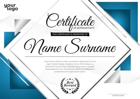 Premium Vector | Modern blue Certificate Template