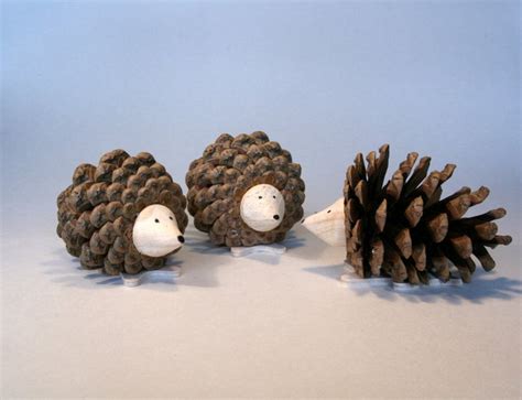 Handcrafted Pine Cone Hedgehog pack of 3 by Tom Thumb | Etsy