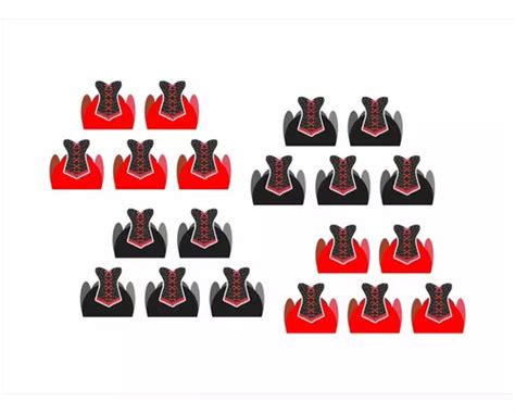 Forminhas Pétalas Chá De Lingerie Vermelho E Preto Parcelamento
