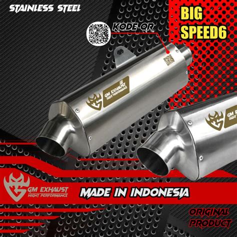 Jual Knalpot Racing Slincer Original Inlet 50mm Big Speed6 Stainless