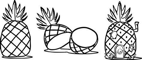 Pineapple House Coloring Page Wecoloringpage Wecoloringpage