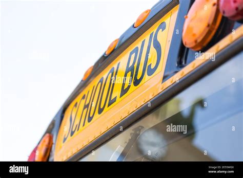 School Bus Lettering School Bus Sign Stock Photo Alamy