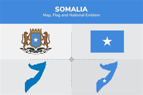 Somalia Map, Flag &National Emblem (1101679) | Illustrations | Design Bundles