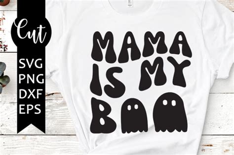 Mama Is My Boo Svg Free Halloween Svg Retro Wavy Svg Instant