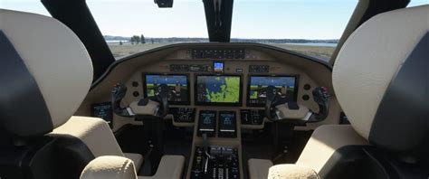 Cessna Citation Longitude Cockpit Livery - Black Beige (1) - Flight Simulator Addon / Mod