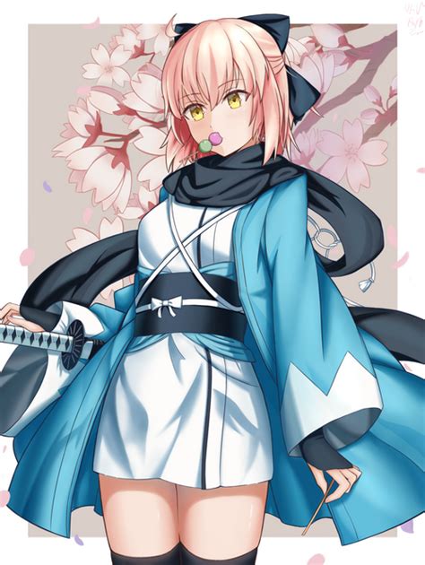 Fan Art Fate Series Ahoge Okita Souji Fate Grand Order Japanese