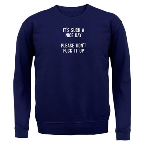 It S Such A Nice Day Please Don T Fuck It Up Jumper By CharGrilled