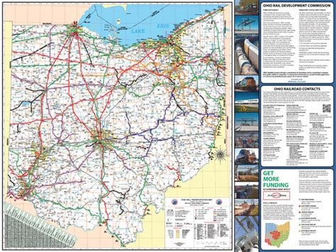 Large Detailed Ohio State Rail Transportation Map Maps