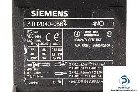 Siemens Th Bb Contactor Relay Platinum International